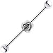 Surgical Steel Sterling Silver Rose Industrial Barbell Earring
