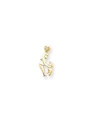 14k A Diamond Mother holding child pendant Diamond quality A (I2 clarity, I-J color)