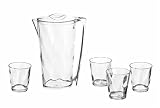 CreativeWare Ice Blocks Set of Four 12 Ounce Polycarbonate Tumblers With 2 Quart Pitcher