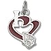 New Jersey Nets 1/2in. Enameled Heart Pendant Sterling Silver