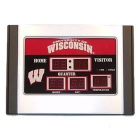 University of Wisconsin Badgers Desktop Alarm Clock Scoreboard