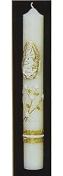 14" Baptism Candle - Our Lady of Guadalupe