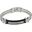 Stainless Steel Black Carbon Fiber Men's Bracelet