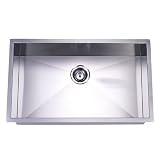 Elements of Design EUS321910BN TOWNE SQUARE Stainless Steel Undermount Offset Single Bowl kitchen S