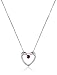 Sterling Silver and Gemstone Heart Pendant Necklace (1/6 cttw)