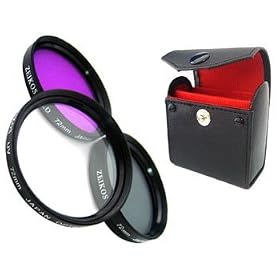 Zeikos ZE-FLK72 72mm Ensemble de filtre en verre - 3 Pi�ces (UV, Polariseur, Fluorescent) Professionel MULTI-COATED