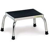 Eva Medical Foot Step Stool with Non Skid Rubber Platform, Chrome Frame (Fully Assembled, no tools required)