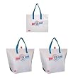 Insulated Reusable Tote Bags, White Color, 3 Pack