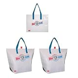 Insulated Reusable Tote Bags, White Color, 3 Pack