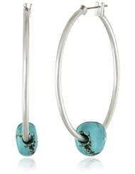 Kenneth Cole New York "Semiprecious Bead Item" Turquoise Semiprecious Bead Hoop Earrings