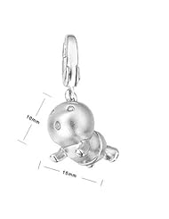 Bear - Platinum Plated Silver Charm