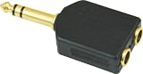American Recorder (ART) 1/4 Male Stereo to 2 1/4 Female Stereo Adapter, Gold