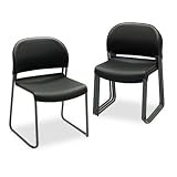 HON 4030 GuestStacker Series Chair, 4-Pack, Black