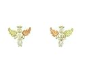 Pretty! Authentic Black Hills Gold Sterling/Gold Angel Earrings