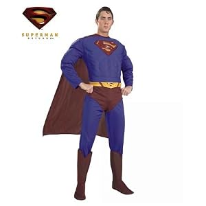 Deluxe Adult Superman Returns Muscle Chest Costume Offical Superman Trademark Costume
