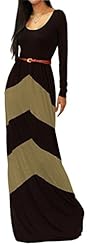 Colorblocking Empire   Waistline Chevron Print Long Sleeves Evening Dress/Party Dress/Maxi Dress 