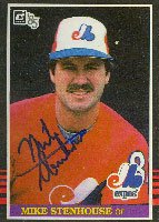Mike Steinhouse, Montreal Expos, 1985 Donruss Autographed Card