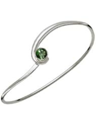 Ed Levin, Gem Elegance Bracelet, Emerald Topaz, .925 Sterling Silver & 14K Gold, Sizes S - L