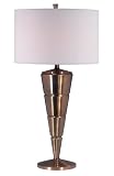 Hunter Lighting Accolade One-Light Table Lamp, Antique Brass with Off-White Drum Shade #02447