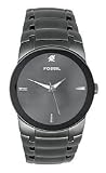 Fossil Mens Metal Dress Watch - Black Dial