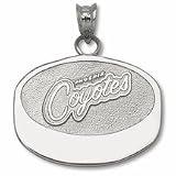 Phoenix Coyotes 5/8" Puck Pendant - Sterling Silver Jewelry