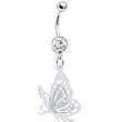 Silver Cut-Out Butterfly Belly Ring