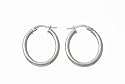 9ct White Gold UER 068W Ladies Hoop Earrings