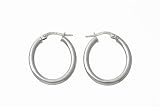 9ct White Gold UER 068W Ladies Hoop Earrings