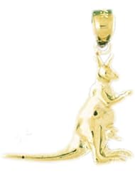 Dazzlers Solid 14k Gold Kangaroo Charm Pendant Available in three colors from jewelsberry (weights: 1.5 grams only)