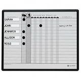 Quartet Grey DuraMax Porcelain In/Out Personnel Board System, 15 Names, 18 x 24 Inches, Black Aluminum Frame (781G)