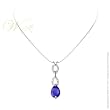 STUDIO 925: *JULIA MONTANA SAPPHIRE CZ PEAR DROP PENDANT NECKLACE*