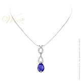 STUDIO 925: *JULIA MONTANA SAPPHIRE CZ PEAR DROP PENDANT NECKLACE*
