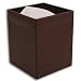 Chocolate Brown Leather Square Waste Basket