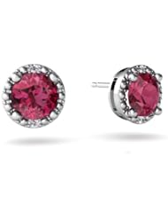 Genuine Pink Tourmaline 14kt White Gold Earrings
