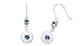 Round Cut London Blue Topaz Dangling Earrings Sterling Silver
