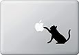 Cat Playing - Laptop Decal - Copyright &copy; 2014 - Yadda-Yadda Design Co. (4.5"w x 3"h) (BLACK)