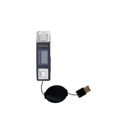 Retractable USB Cable for the Samsung YP-U2JXB with Power Hot Sync and Charge capabilities - uses Gomadic TipExchange Technology