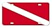 Metal Dive Flag License Plate