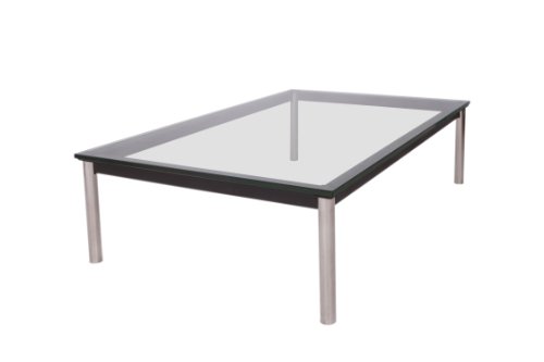 Le Corbusier Style Lc10 Lounge Living Room Tea Coffee Table Unique Crystal Clear Glass Modern Reading Table Rustproof Steel Frame On Sale