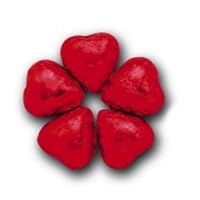 Chocolate Foil Hearts - Red (Milk Chocolate), 5 lb bag