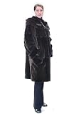 Mink Fur Jacket 3/4 Length w/ Scalloped Hood