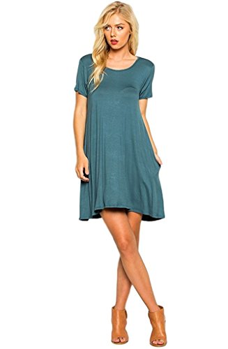 My Space Clothing Women's Side Pocket Knit Jersey Swing Dress - Made in USA