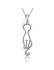 Sterling Silver Curious Cat Pendant