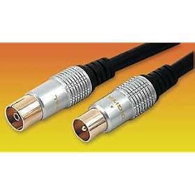 Pure OFC RF Aerial Coaxial Lead Gold OFC Male to Female Extension 2m