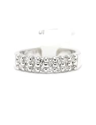 14k White Gold Comfort Fit Double Row Diamond Ring ( 0.61 CTTW, G-H Color, SI1-SI2 Clarity )