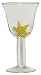 Hand Blown Glass Yellow Starfish Water Glass 7.75"H 10oz Set of Four