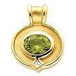 14K Yellow Gold Peridot and Diamond Pendant