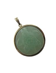 Light Green Jade Sleeping Turtle Pendant. 14k Gold
