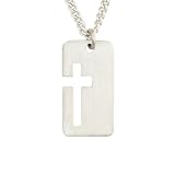 Sterling Silver Open Cross ID Tag Pendant by Bob Siemon, 20
