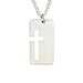 Jewelry : Sterling Silver Open Cross ID Tag Pendant by Bob Siemon, 20'